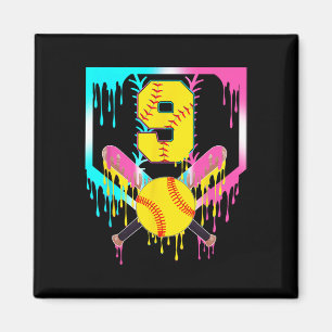 9. Geburtstag Softll Home Plate Tropf Eiscreme 9 J Magnet
