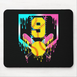 9. Geburtstag Softll Home Plate Tropf Eiscreme 9 J Mousepad