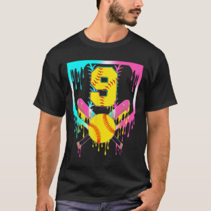 9. Geburtstag Softll Home Plate Tropf Eiscreme 9 J T-Shirt