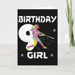 9. Geburtstag Softll Nine 9 Jahre altes Mädchen Karte