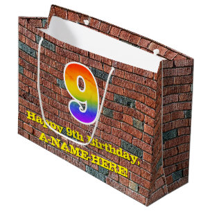 9. Geburtstag: Spaß, Graffiti Inspiriert Regenboge Große Geschenktüte