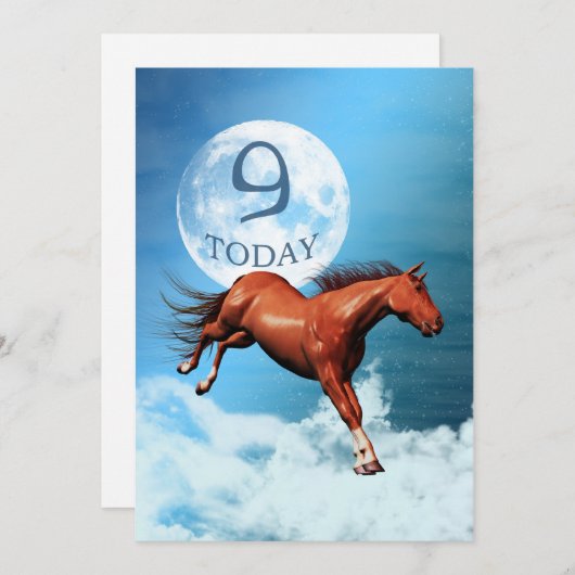 9. Geburtstag Spirit Pferd Party Einladung (Vorne/Hinten)