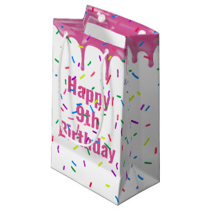 9. Geburtstag Sprinklen auf rosa Icing Kleine Geschenktüte