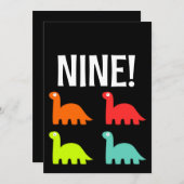9. GEBURTSTAG T-REX DINOSAUR Party Einladungen (Vorne/Hinten)