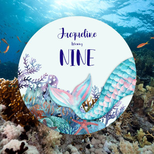 9. Geburtstag Wasserfarbenmagd unter dem Meer Einladung