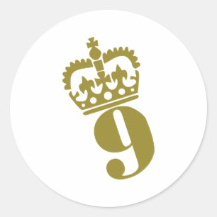 9. Geburtstag - Zahl - neun Runder Aufkleber