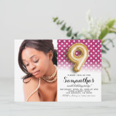9. Geburtstags-Punkt-Portrait Einladung (Stehend Vorderseite)