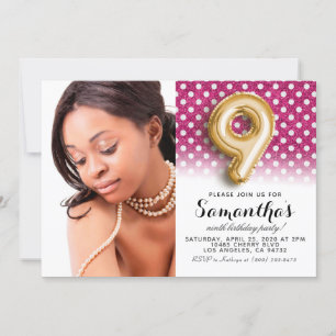 9. Geburtstags-Punkt-Portrait Einladung