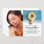 9. Geburtstags-Punkt-Portrait Einladung (Vorne/Hinten)