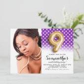 9. Geburtstags-Punkt-Portrait Einladung (Stehend Vorderseite)