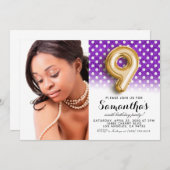 9. Geburtstags-Punkt-Portrait Einladung (Vorne/Hinten)