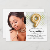9. Geburtstags-Punkt-Portrait Einladung (Vorne/Hinten)