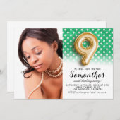 9. Geburtstags-Punkt-Portrait Einladung (Vorne/Hinten)