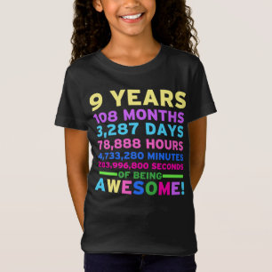 9. Geburtstags-Shirt-Jungen-Mädchen neun Jahre vo T-Shirt