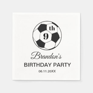 9. Geburtstagsfeier Fußball Weiß Jungen Sport Serviette