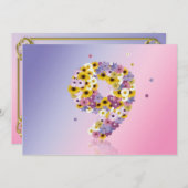 9. Geburtstagsfeier mit Blumenbriefen Einladung (Vorne/Hinten)