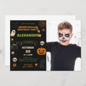 9. Geburtstagsfeier | Spooky Boo-Day Einladung (Vorne/Hinten)