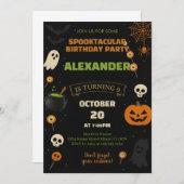 9. Geburtstagsfeier | Spooky Boo-Day Einladung (Vorne/Hinten)