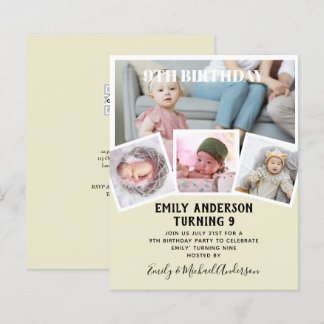 9. Geburtstagsfoto Collage Invite Boy Girl Mixed