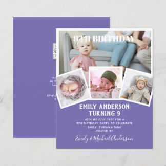 9. Geburtstagsfoto Collage Invite Boy Girl Mixed