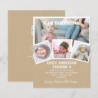 9. Geburtstagsfoto Collage Invite Boy Girl Mixed