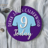 9. Geburtstagsfußball-Abzeichen zum Personalisiere Button (Beispiel)