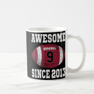 9. Geburtstagsfußballspieler 9 Jahre alt Vintag R Kaffeetasse