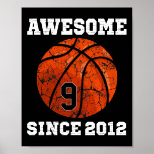 9. Geburtstagsgeschenk für Basketballliebhaber 9 J Poster