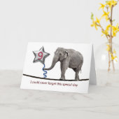 9. Geburtstagskarte mit SeilwanderElefant Karte (Gelbe Blume)