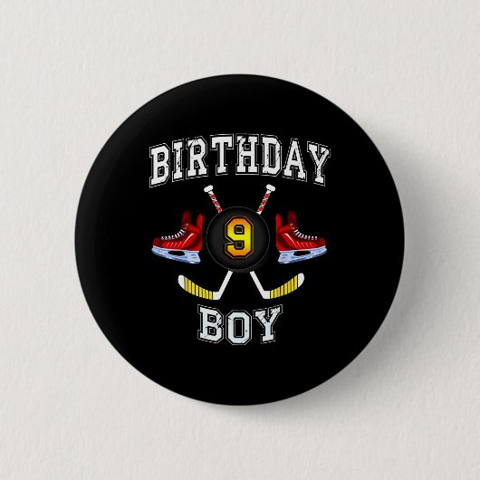 9. Geburtstagskind - Eishockey 9 Jahre Button (Vorderseite)
