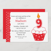 9. Geburtstagskuchen Einladung (Vorne/Hinten)