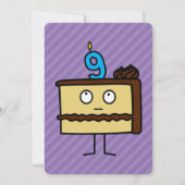 9. Geburtstagskuchen mit Kerzen Einladung (Vorderseite)