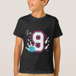 9. Geburtstagsparty Bowling Girl Neun Jahre alte S T-Shirt