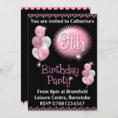 9. Geburtstagsparty Einladung (Vorne/Hinten)