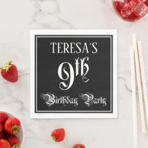 9. Geburtstagsparty - Extravagantes Script + Indiv Serviette
