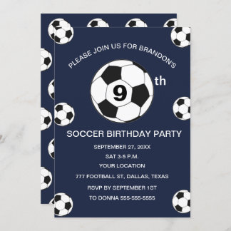 9. Geburtstagsparty Fußball Blue Boys Sport Einladung