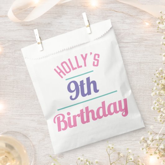 9. Geburtstagsparty Leckerei Candy Bag Geschenktütchen (Ausgeschnitten)