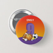 9. Geburtstagssportbälle Button (Vorne & Hinten)