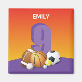 9. Geburtstagssportbälle Magnet (Vorne)