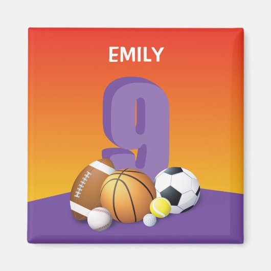 9. Geburtstagssportbälle Magnet (Vorne)