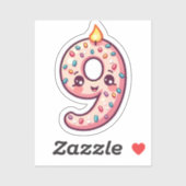 9. Geburtstagsticker Aufkleber (Blatt)