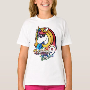 9. Geburtstagunicorn-T - Shirt für Mädchen