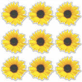 9 Gelbe Sonnenblume Blume Kiss-Cut Stickers Aufkleber (Vorderseite)
