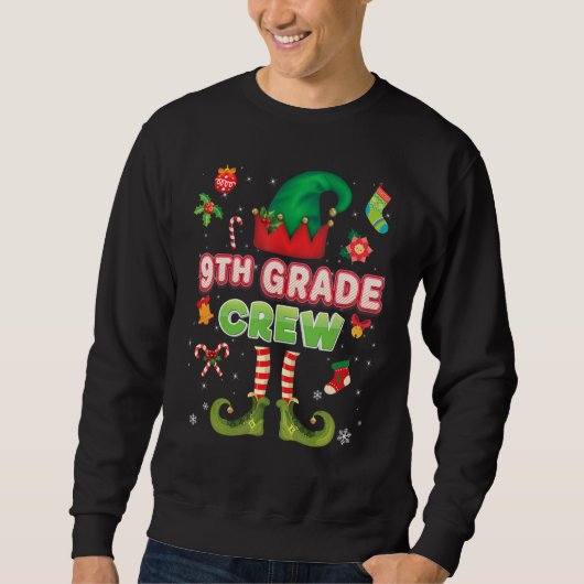 9. Grade Elf Crew Weihnachten Weihnachtsfeier Sweatshirt (Vorderseite)