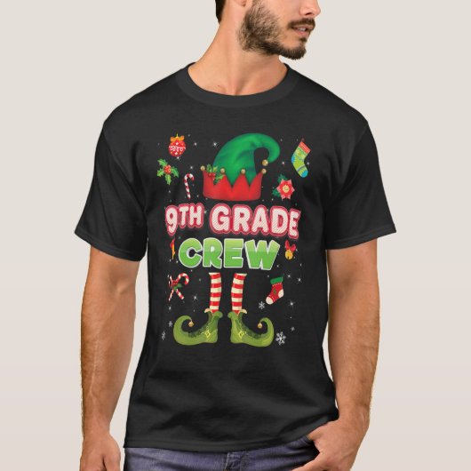 9. Grade Elf Crew Weihnachten Weihnachtsfeier T-Shirt (Vorderseite)