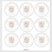 9 große Einzelnamen Danke Hochzeit Aufkleber (Blatt)