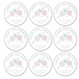 9 Grosser Name dank Blume Hochzeit Aufkleber