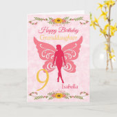 9. Großtochter Pink Fairy Birthday Karte (Gelbe Blume)