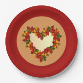 9" Herbstlaub für Papierplatte Herzdesign Pappteller (Vorderseite)