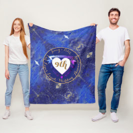 9. Hochzeit Jubiläum Lapis Lazuli Color Fleecedecke